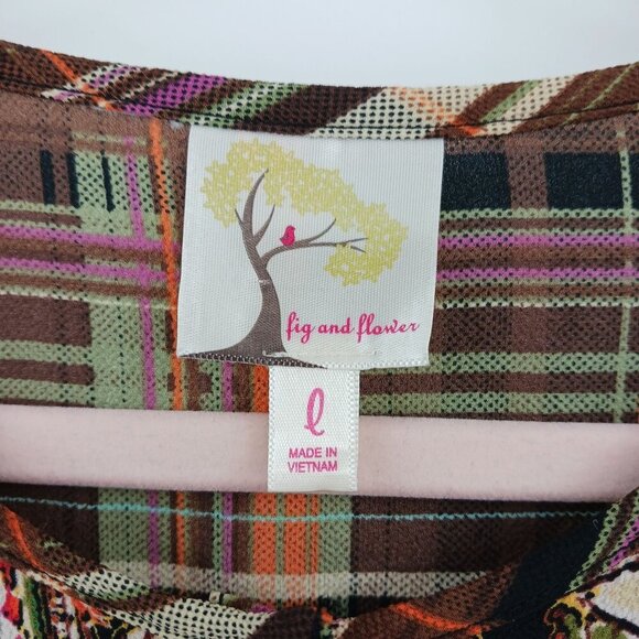 Fig and Flower Paisley Plaid Tunic Size Large Bohemian Boho - Picture 8 of 15